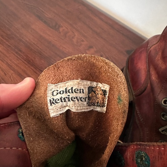 Vintage Golden Retriever Work Boots Women Size 9.5 Men 7.5 - Picture 5 of 11
